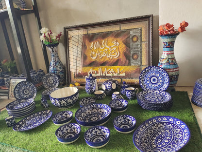 Ceramic Handmade Dinner Set |6 Men Set | Qty 49 pcs | Khaadi Blue Design